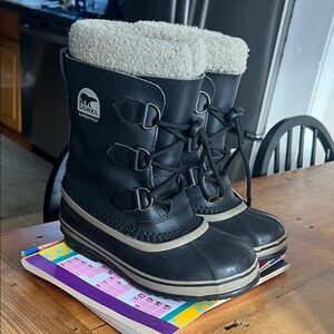 Sorel Kids Black and Cream Snow Boots